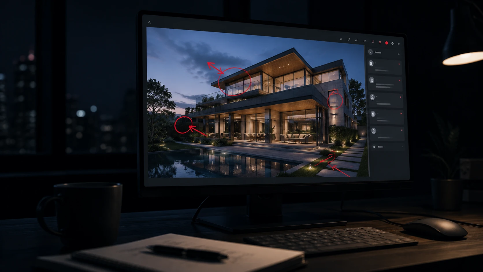 Reviewing a first draft from a 3D rendering company