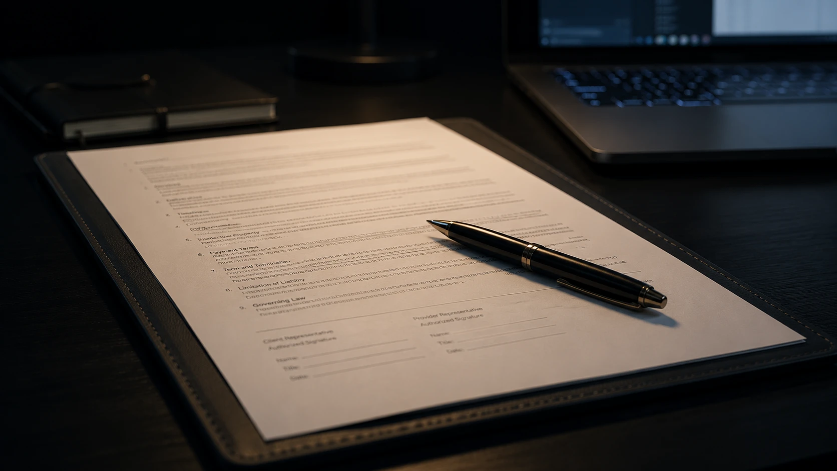 Written agreement for outsourcing 3D rendering work