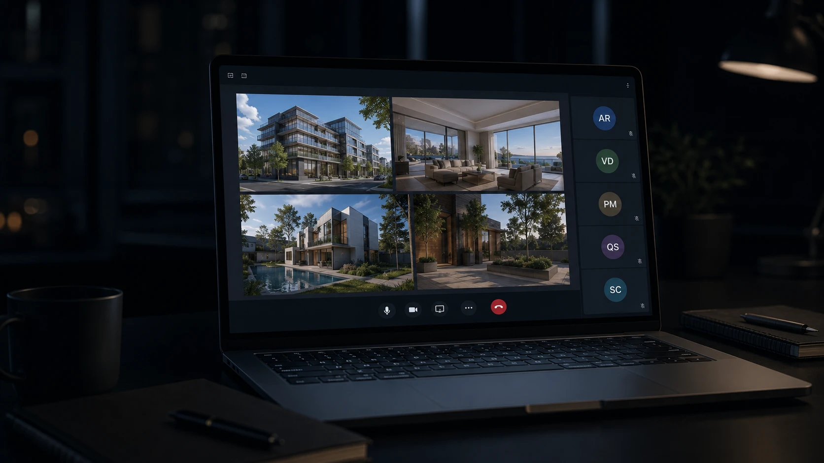 Video call to vet an architectural rendering partner before hiring
