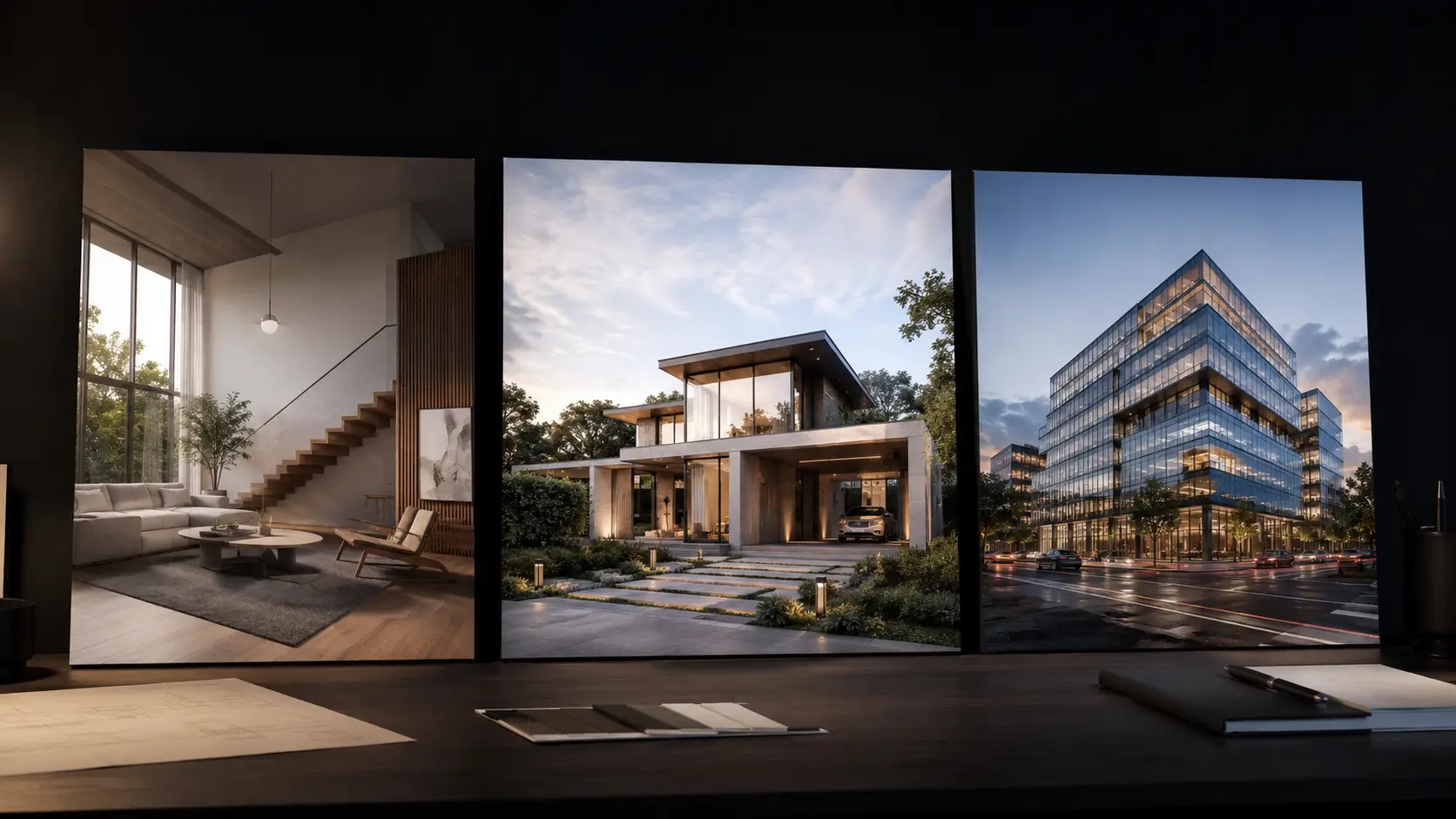 Architectural rendering price comparison across interior, residential and commercial render complexity