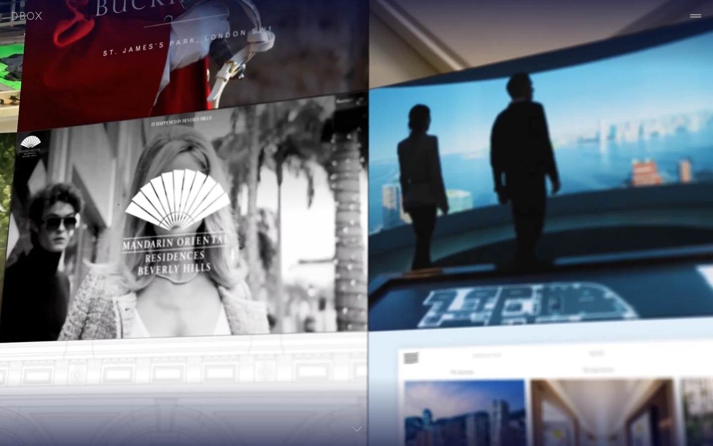 DBOX homepage, one of the best architectural rendering companies in the USA for luxury real estate campaigns